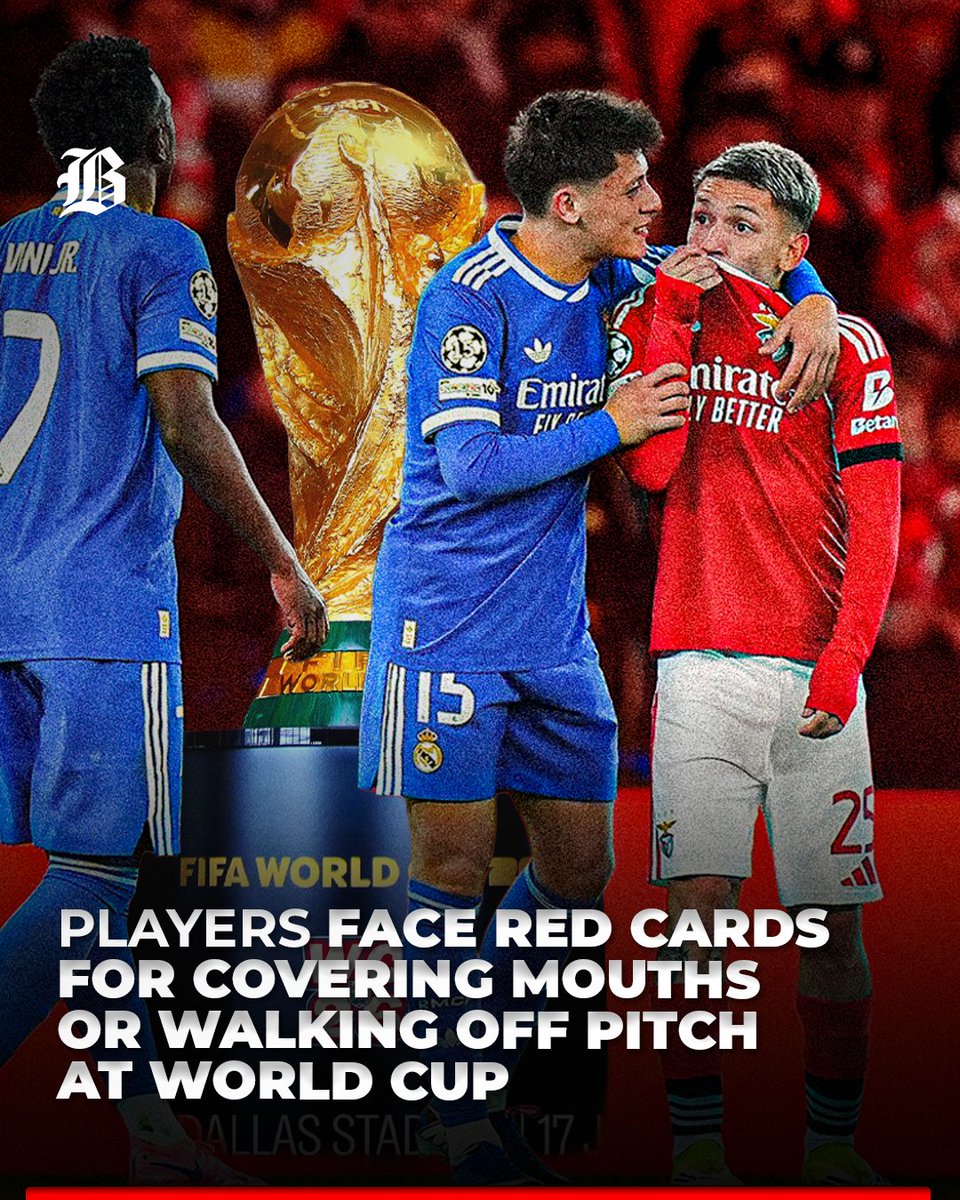 BarlamanToday's tweet image. Players who cover their mouths during arguments or walk off in protest will receive red cards under new World Cup rules approved Tuesday, according to Al Jazeera.

#FIFA #WorldCup #Football