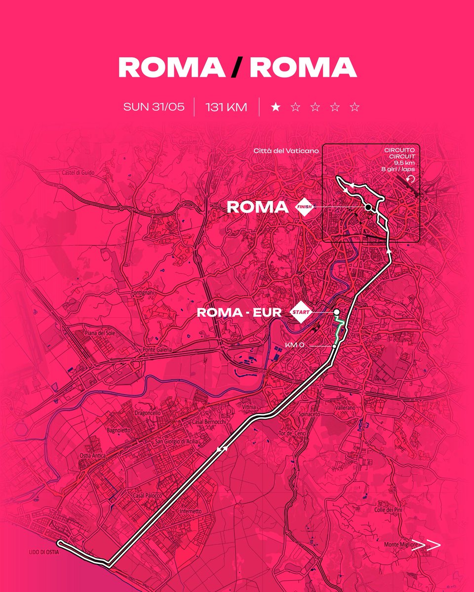 The Eternal City is getting ready to welcome the final act of the Giro d’Italia, where every effort finds its meaning ♾️

This year too, the mark the Corsa Rosa leaves behind is tangible: energy and smiles at the Family Ride, plus bicycles and helmets donated to children in