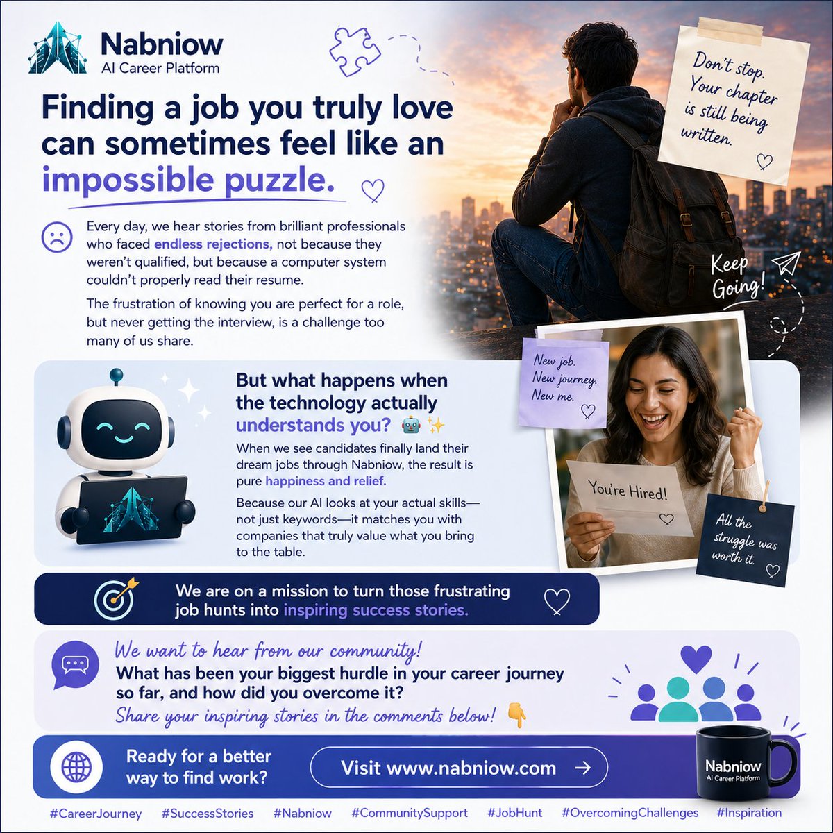 Nabniow's tweet image. Ready for a better way to find work? Visit nabniow.com
#careerjourney #successstories #nabniow #communitysupport #jobhunt #overcomingchallenges #inspirationquotes