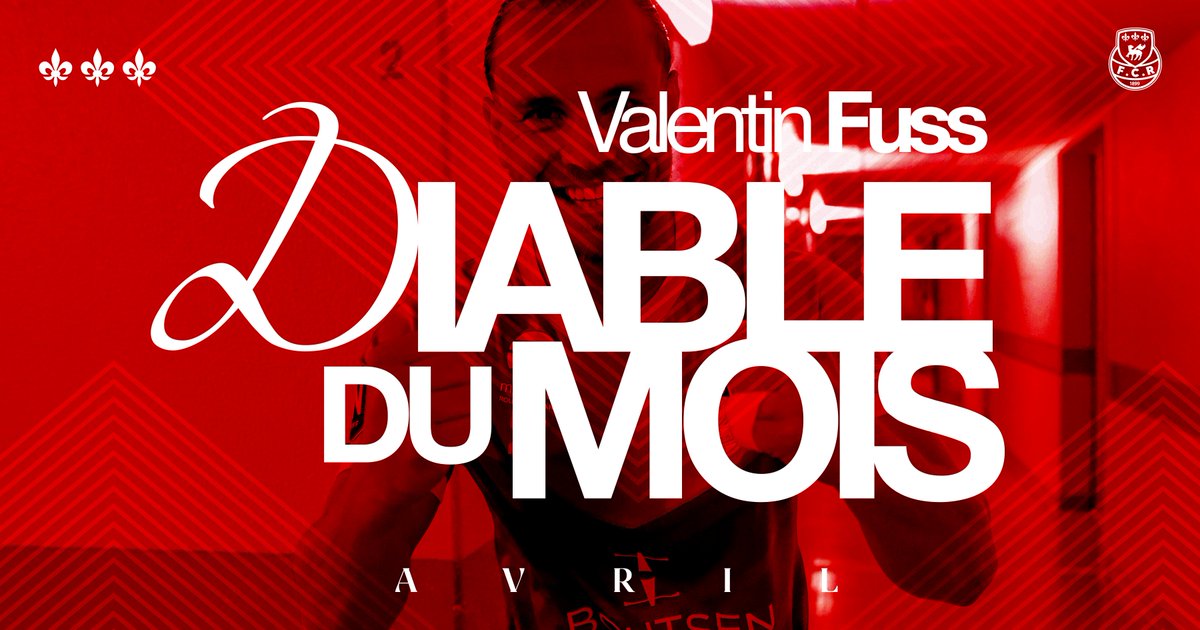 𝗩𝗮𝗹𝗲𝗻𝘁𝗶𝗻 𝗙𝘂𝘀𝘀 𝗲́𝗹𝘂 𝗗𝗶𝗮𝗯𝗹𝗲 𝗱𝘂 𝗺𝗼𝗶𝘀 𝗱'𝗮𝘃𝗿𝗶𝗹 🔴⚪

Toujours énergique, et décisif contre Aubagne, Valentin Fuss est votre Diable du mois ! Il devance Clément Bassin et Antonin Cartillier.

Félicitations Valentin ! 👏
