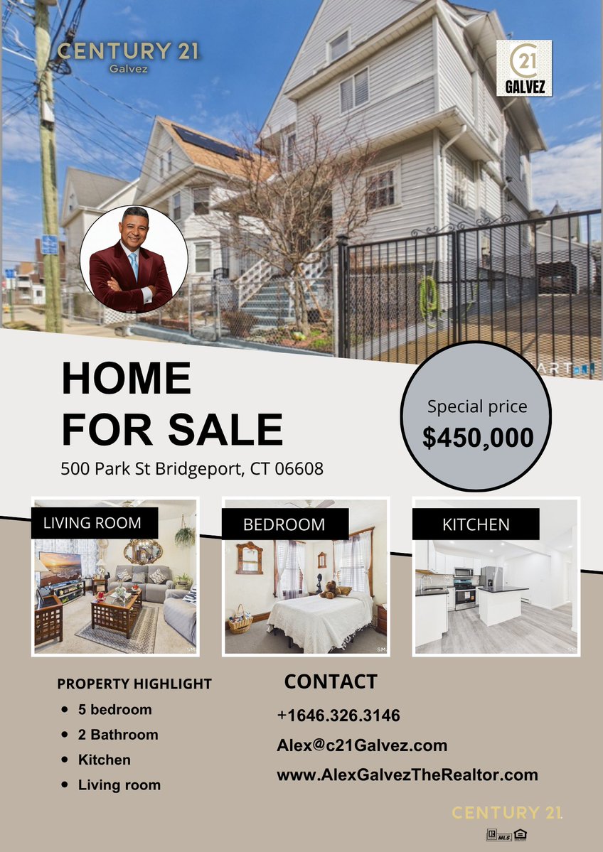 alexandergp3000's tweet image. Luxury Home for Sale in Bridgeport, CT | 5 Bedroom Property at 500 Park St | Century 21 Galvez

📍 Address: 500 Park St, Bridgeport, CT 06608

📞 Contact: +1 646.326.3146

.
.
#HomeForSale #BridgeportCT #BridgeportRealEstate #ConnecticutHomes #Century21 #Century21Galvez