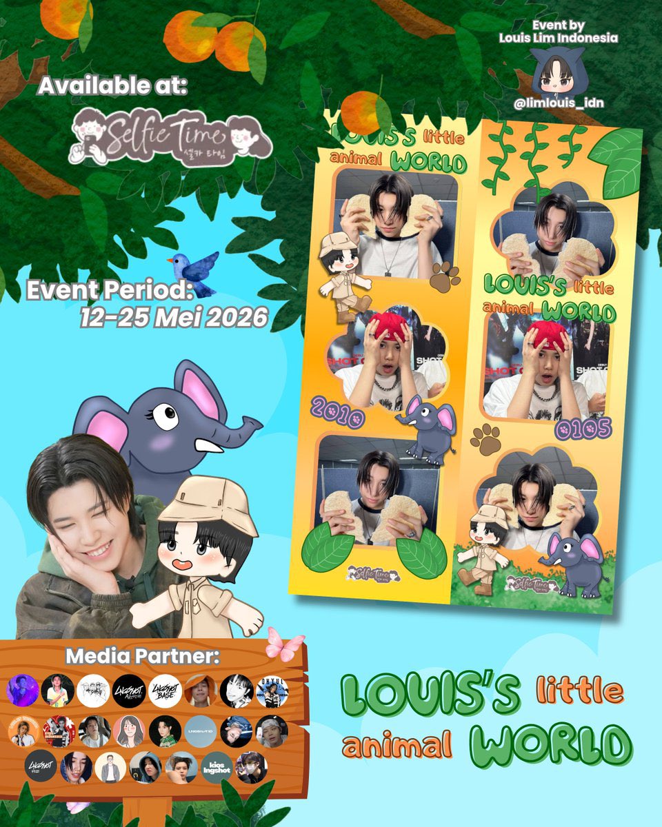 prodbyohyul's tweet image. 𝜗ৎ 𝑳𝒐𝒖𝒊𝒔'𝒔 𝑳𝒊𝒕𝒕𝒍𝒆 𝑨𝒏𝒊𝒎𝒂𝒍 𝑾𝒐𝒓𝒍𝒅☆ ─꒰💌🎂꒱ ”
#LOUIS 𝗕𝗜𝗥𝗧𝗛𝗗𝗔𝗬 𝗣𝗛𝗢𝗧𝗢𝗙𝗥𝗔𝗠𝗘 𝗘𝗩𝗘𝗡𝗧 📸 by @limlouis_idn 

📍 Selfie Time @selfietimeid 
🗓 12-25 Mei 2026
(More details on poster)

🪄 Post your cutest photo, tag us, and kindly use this #️⃣