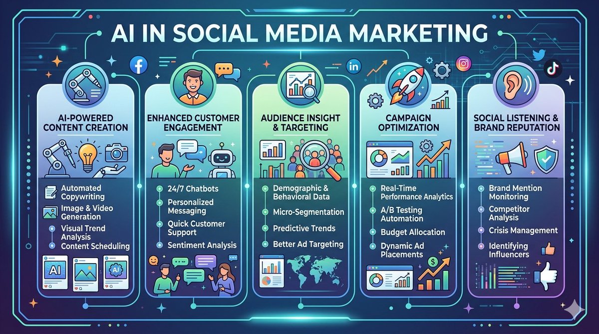 AVmrfr2001's tweet image. AI In Social Media Market

Platforms are integrating AI for content moderation &amp;amp; sentiment analysis.
Brands are using predictive algorithms for hyper-targeted ads.
🔗 marketresearchfuture.com/reports/ai-in-…

#SocialMediaAI #AdTech #ContentStrategy #UserEngagement