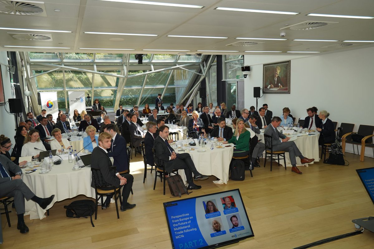 iccwbo's tweet photo. The system that powers #globaltrade is being tested.

In Brussels this week, alongside @Eurochambres, we convened a high-level roundtable with Türkiye’s Minister of Trade Prof. Dr. Ömer Bolat. 

European policymakers, national chambers and business leaders explored how trade can be strengthened in today’s geoeconomic environment.

"Business needs what only a functioning multilateral system can provide: transparent, predictable, and modern regulatory frameworks for global trade." @ICCSecGen 

Post-MC14 discussions also reinforced a difficult reality. Delays on @wto reform and uncertainty around the e-commerce moratorium continue to weigh on the real economy.

The focus now is on building a trading system that reflects today’s realities and is resilient enough for what comes next.

More: https://t.co/mPJPitp3ef