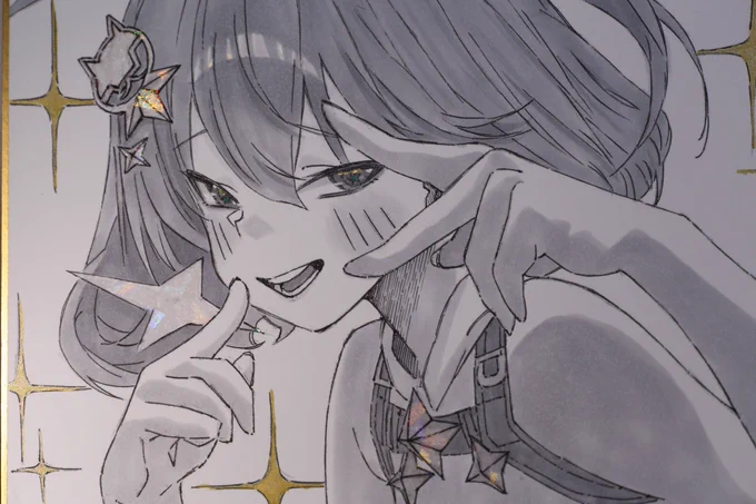 アニスちゃんの箔押し色紙をBOOTH公開しました〜 このあと21時から新作の栞と同時に開始ですーよろしくねっ