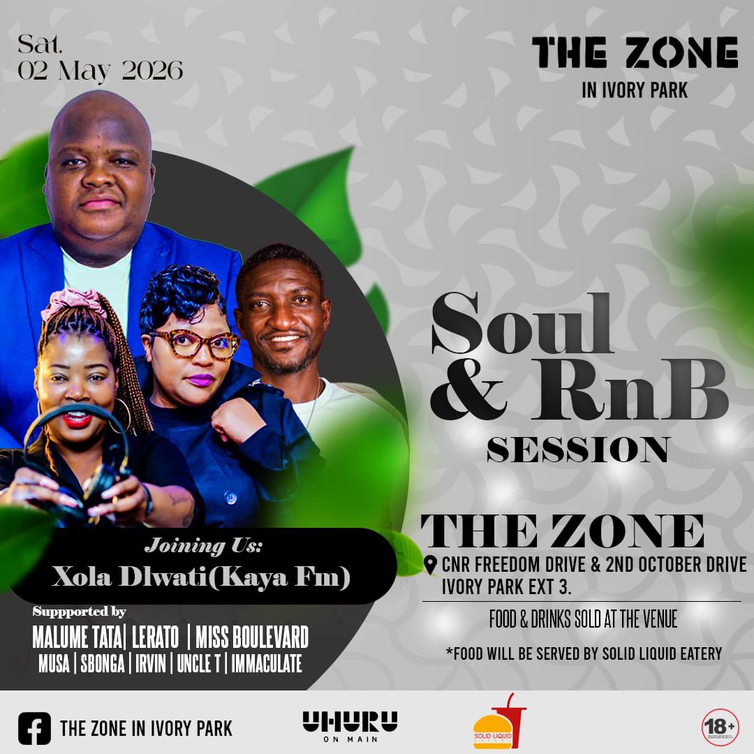 ImmaculateSA's tweet photo. This coming Saturday, 02 May 2026 

Out at #TheZoneInIvoryPark 

Alongside @XolaDlwati https://t.co/7ypcofrAzl