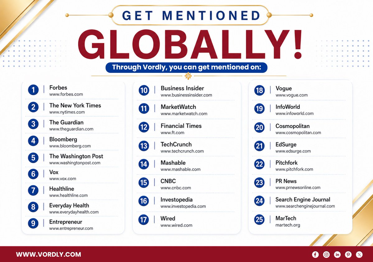 vordlyofficial's tweet image. Get featured globally 🌍

Join a network of journalists, writers &amp;amp; experts. Find real media opportunities, pitch directly and build meaningful connections.

Share insights. Grow credibility. Get recognized.

🔗vordly.com

#MediaConnections #PRSuccess #Pitch #Vordly