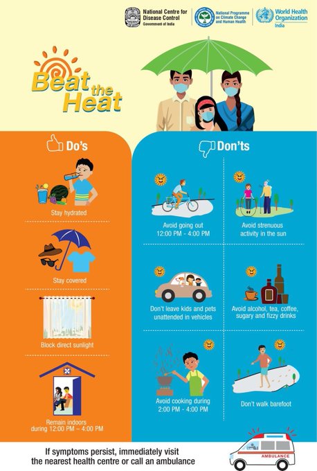 InfoGujcost's tweet image. To effectively #BeatTheHeat this #summer, prioritize staying hydrated and keeping your body cool !

It is essential to prevent #heat stress by avoiding prolonged exposure to high temperatures, whether you are outdoors or indoors. 

Following these simple #safety measures helps