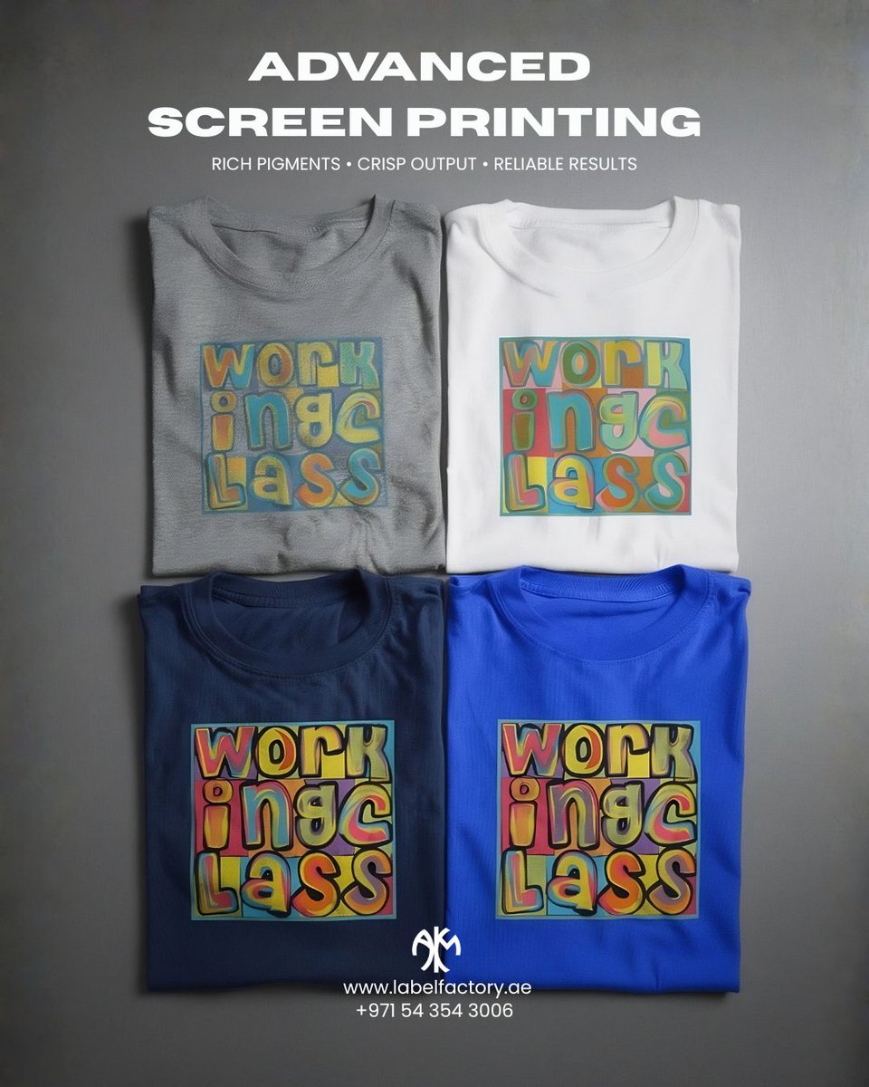 creativ43583649's tweet image. Print perfection that speaks for itself 🎨
Advanced screen printing with rich pigments, crisp details &amp;amp; lasting quality.
Your design, elevated.
#ScreenPrinting #CustomTshirts #PrintQuality #UAEPrinting #LabelFactory #TshirtPrinting