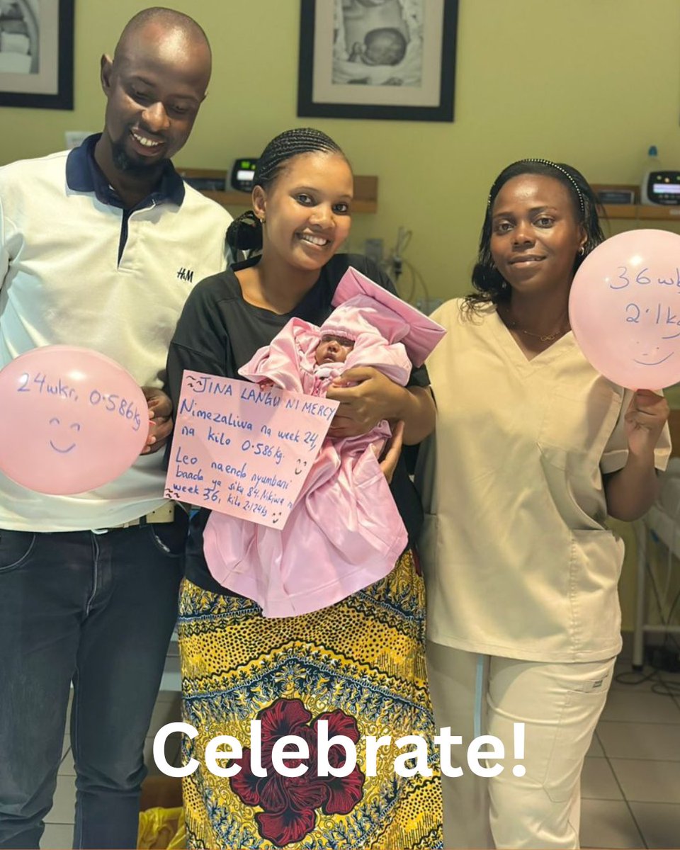 Neonatal_Africa's tweet image. This is why the work matters 💙 Mercy was born at 24 weeks, 0.586 kg. After 84 days in the NICU, she went home at 2.124 kg. A life worth celebrating—and care that makes it possible. ichafrica.org/donate.html #NICU #HopeInAction