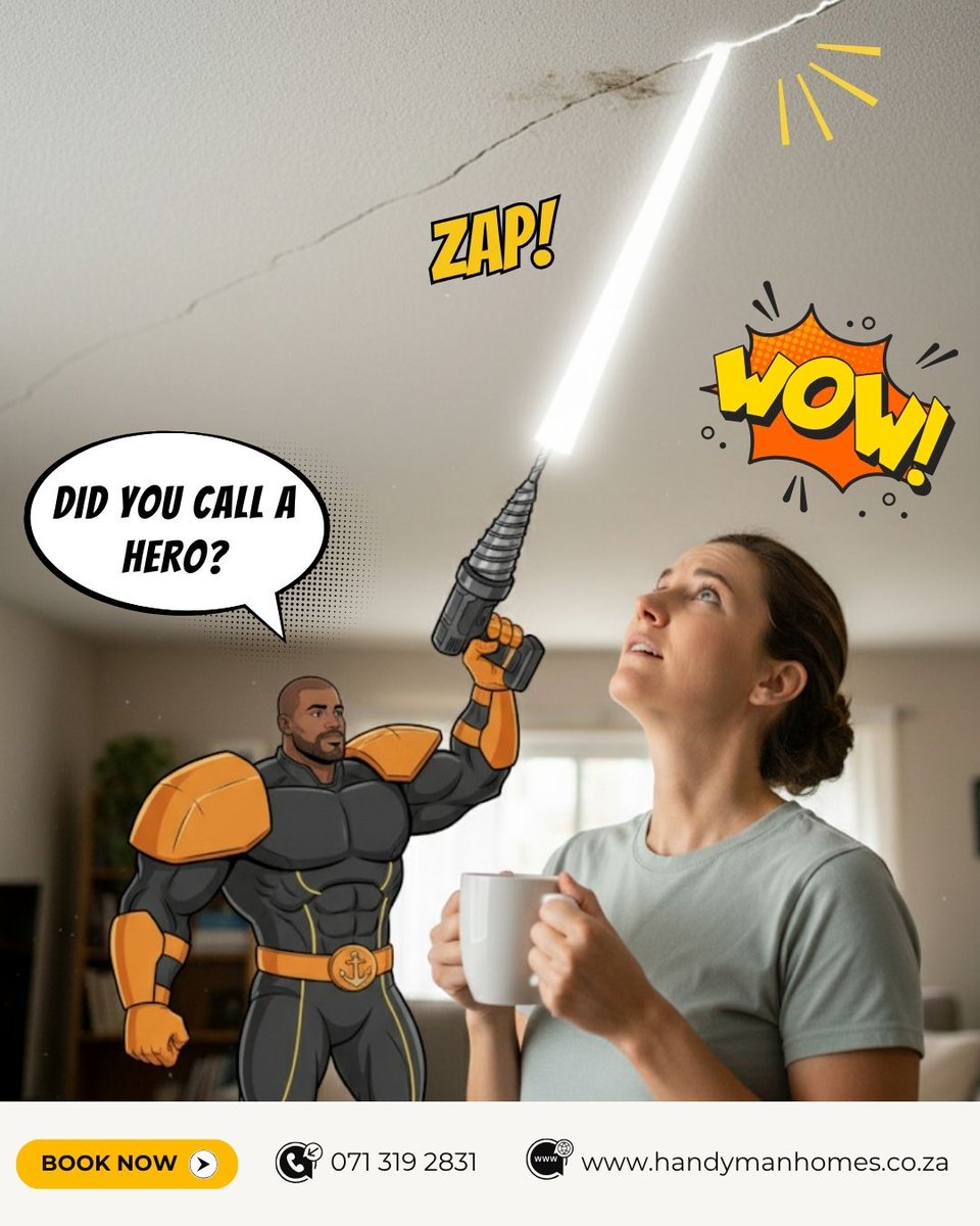 Handyman_Homes's tweet image. Do you need a Hero?  A dripping ceiling means a potential disaster. Don't be dangerous with a drill, let the actual Heroes fix it. 🦸‍♂️

✅ Punctual ✅ Professional ✅ Precision-focused

We save the day. 🔗handymanhomes.co.za

#CapeTown #HomeMaintenance #Handyman