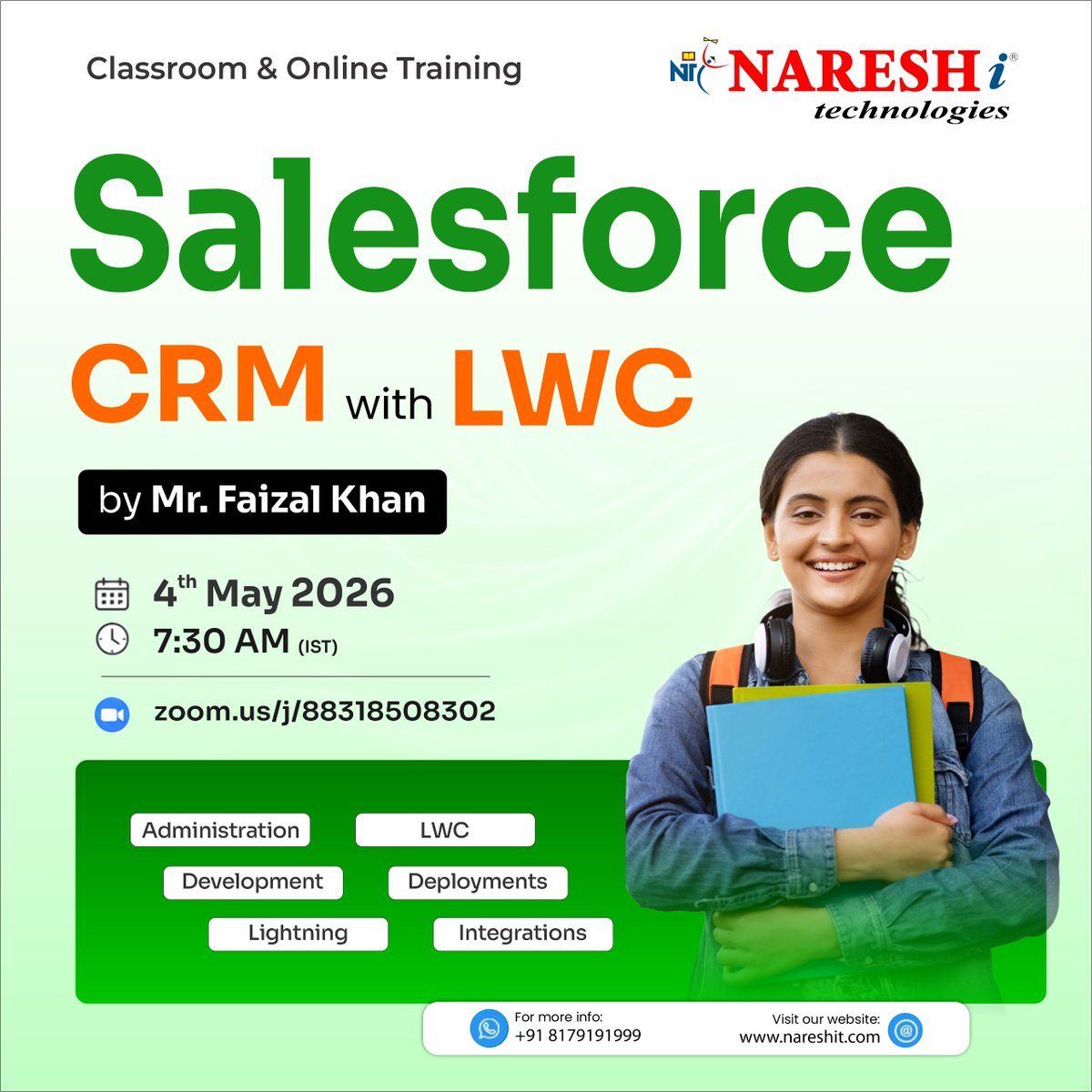 nareshitech's tweet image. 🚀 Salesforce CRM with LWC Training

👉 Register Now: t.ly/Salesforce-4MAY

📅 May 4  2026 | ⏰ 7:30 AM

Learn Admin, Dev, LWC, Deployments &amp;amp; Integrations 💻

#Salesforce #LWC #CRM #NareshIT #TechTraining