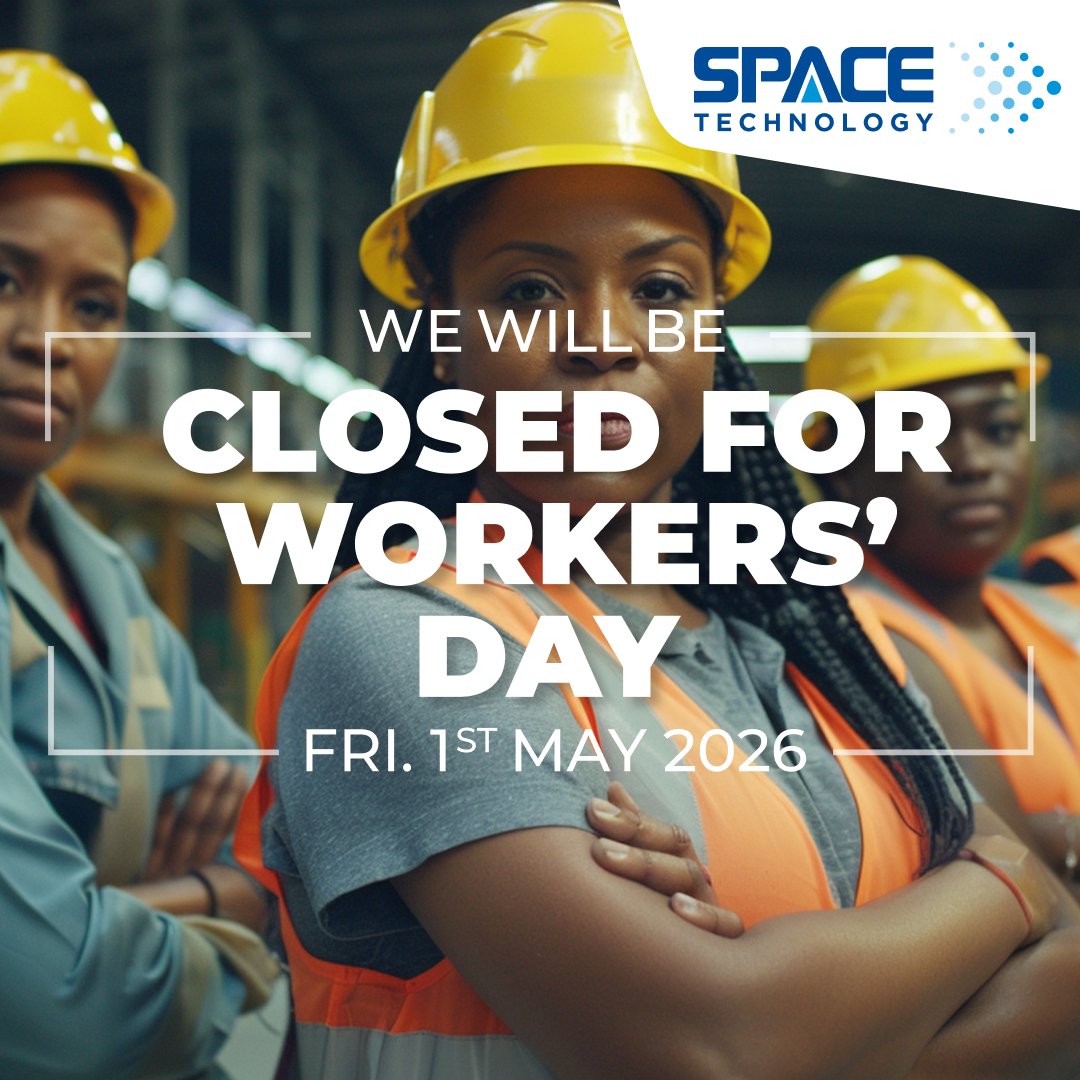 Space_Tele's tweet photo. Workers’ Day Notice 🇿🇦
All Space Technology branches will be closed on Friday, 1 May 2026, in honour of Workers’ Day.
We reopen Saturday, 2 May. Please place orders in advance to avoid delays. 
Contact us : https://t.co/NRP5OVFBCH

Thanks for your support. https://t.co/DAEeFbfNgl