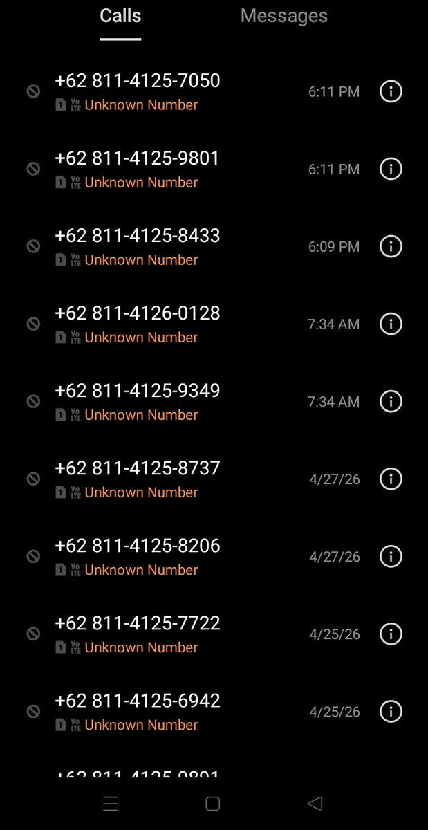 abudaffa_klda's tweet photo. @Telkomsel tiap hari ada nomor telkomsel yang telpon, dicek mereka semua Spam!!!
Nomor sy juga telkomsel!!
Kenapa sy tdk mendapatkan kenyamanan??!! https://t.co/vsRrnuk26t