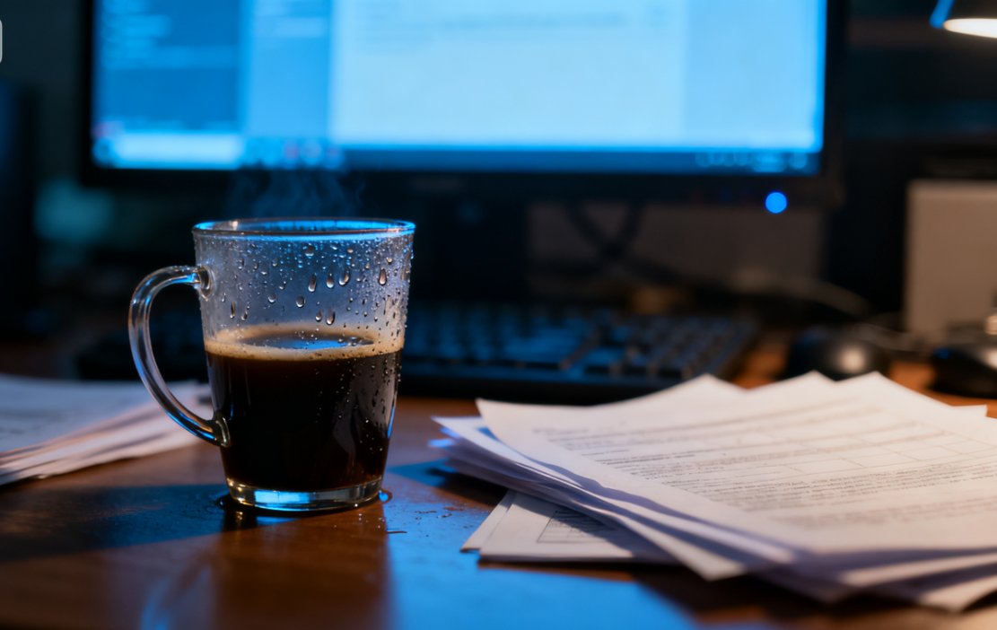 andycitasixx's tweet image. Another late night at the desk—coffee on repeat, sticky notes piling, but the team’s text thread still lighting up with “almost there!”  #WorkMode #TeamVibes