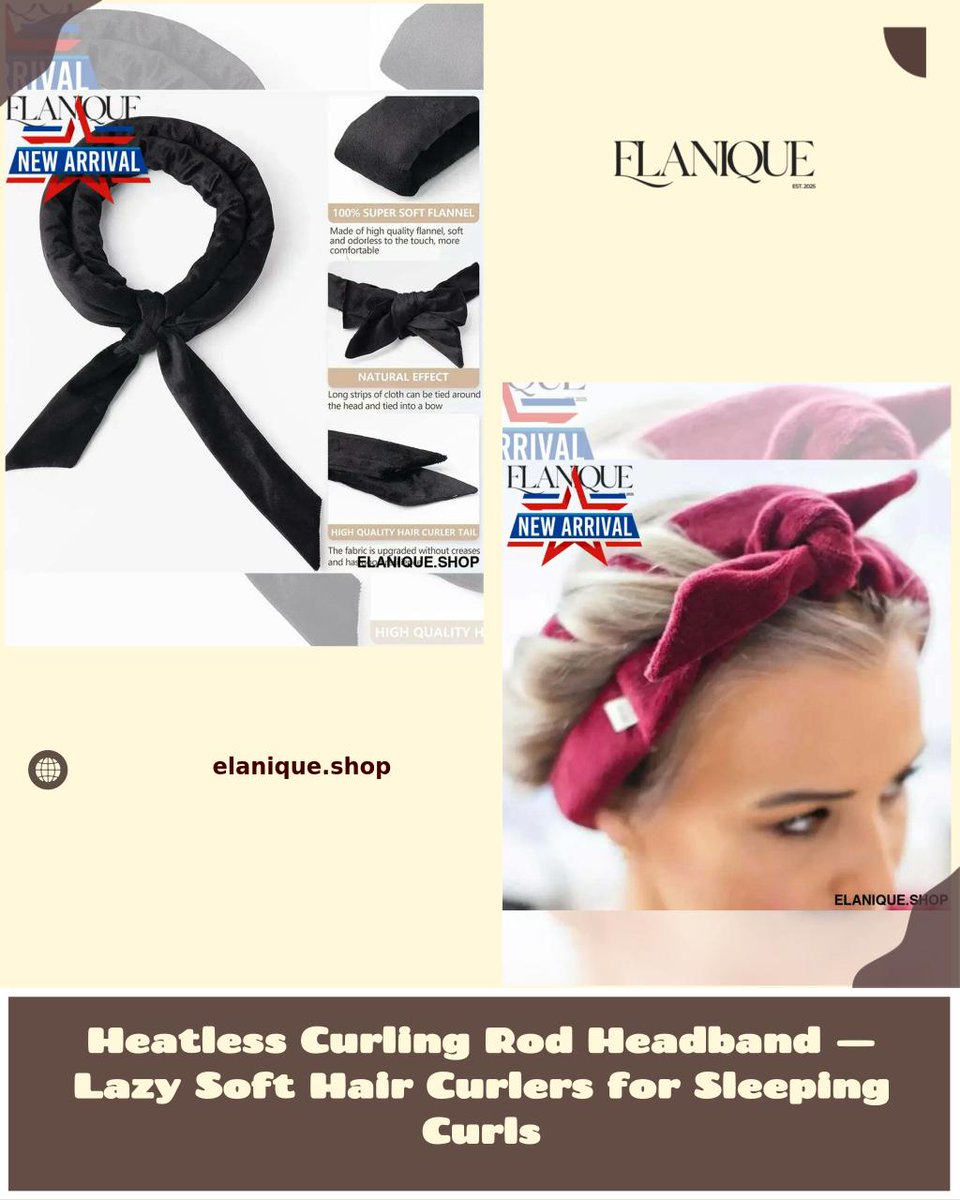 elaniqueshop's tweet image. Transform your beauty sleep with our Heatless Curling Rod Headband for just $24.12. Wake up to gorgeous, effortless curls every morning! #HeatlessCurls #BeautySleep

Shop Now elanique.shop/products/heatl…