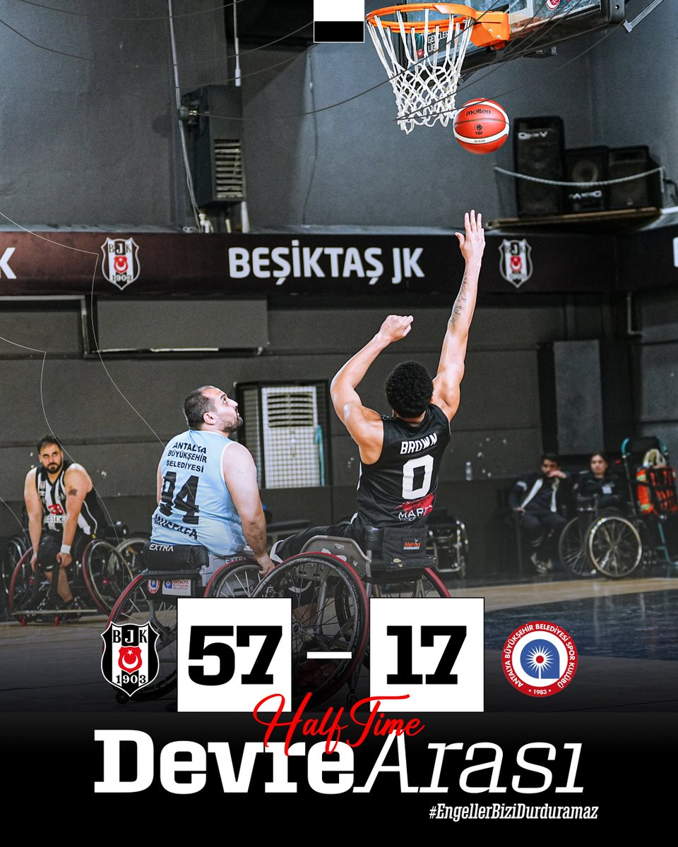 İlk yarıyı önde tamamlıyoruz. ⏸️

Beşiktaş 57-17 Antalya BŞB

#EngellerBiziDurduramaz 🦅