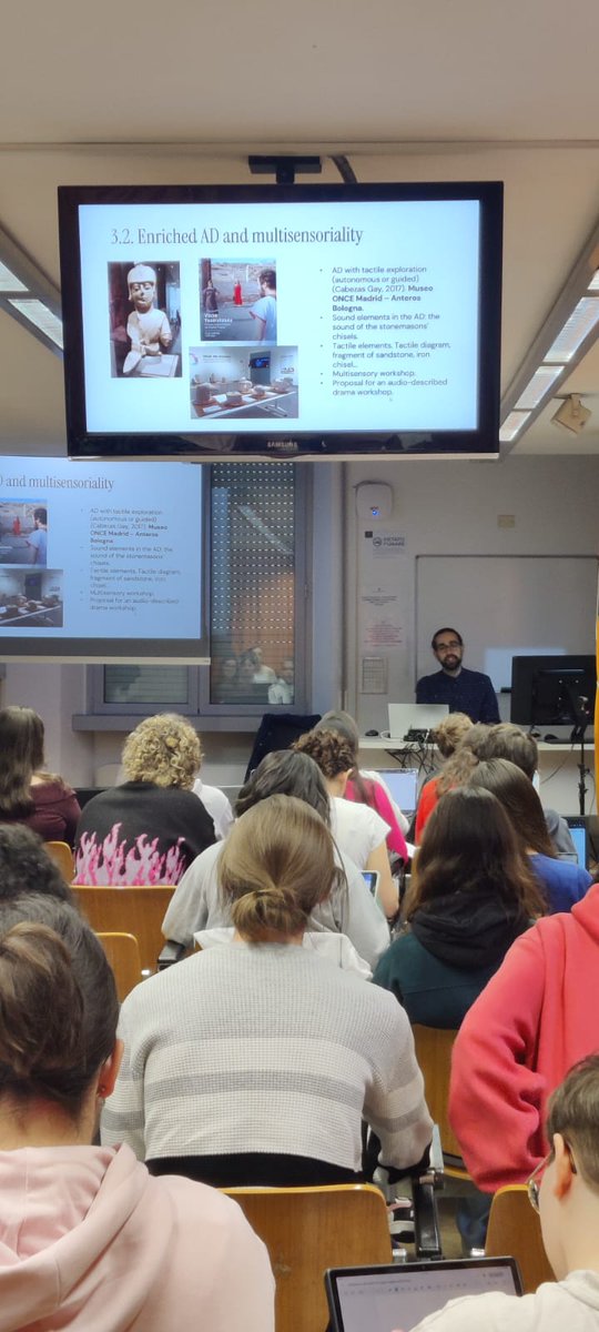 carlykos's tweet photo. 😊Delighted to have been invited by the University of Bologna @Unibo to deliver a workshop for English students entitled “Metaphors in the Museum Audio Description of 3D Exhibits”, with special thanks to Professors Marina Manfredi and Eleonora Maldina. https://t.co/PqcbGJRYPB