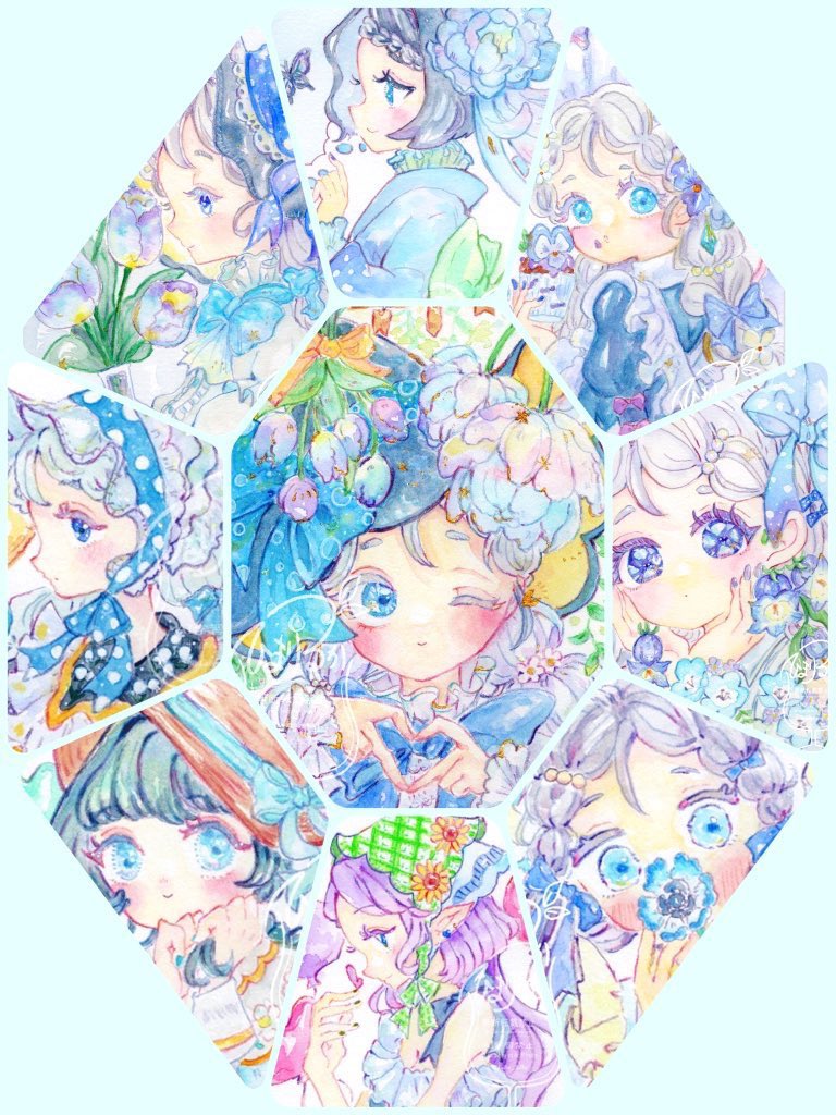 #GWアナログ絵祭り

青いお花の魔女っ子たちを透明水彩などで描いています〜🩵🩵