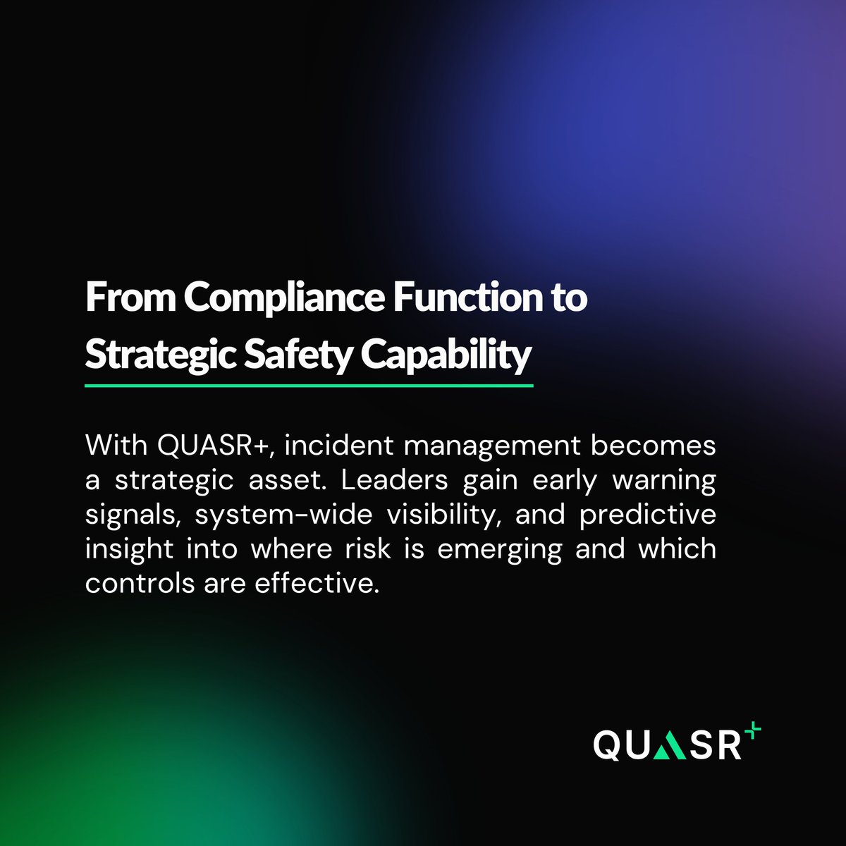 quasrplus's tweet image. Most incident reporting stops at documentation.
That is where risk hides.

QUASR+ turns incidents into early signals, clear insights, and real action.From compliance to strategic safety.

Explore👉 quasrplus.com

#PatientSafety #HealthTech #RiskManagement #HealthcareAI