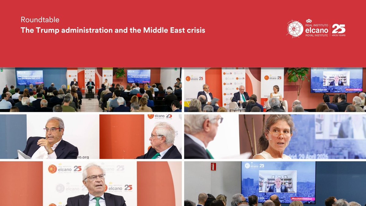 rielcano's tweet photo. @cbamadrid @CharlesTPowell @AndrwPMiller @EncinaCharlie @amprog 🙏 Thank you so much for joining us today at @cbamadrid to discuss the Middle East crisis, with @AndrwPMiller, @EncinaCharlie, Félix Arteaga and @CharlesTPowell. #RoundtableMiddleEast 
📺 The recording of the session will be soon available here:
https://t.co/Gw4hVUSLmb https://t.co/HgPPwiU1p7