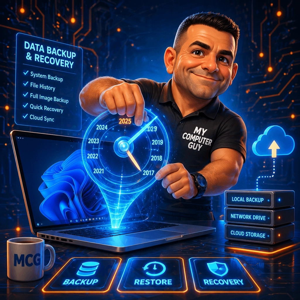 mycomputerguyva's tweet photo. What would you do if your PC didn't wake up? 😱 At My Computer Guy, our automated backups are like a time machine; we roll back the clock and get you back to work! 🛡️💻

Protect your digital life: https://t.co/ZYcbrnOh0M

#DataBackup #TechTips #MyComputerGuy #ManagedIT https://t.co/0jmTZwfyyJ