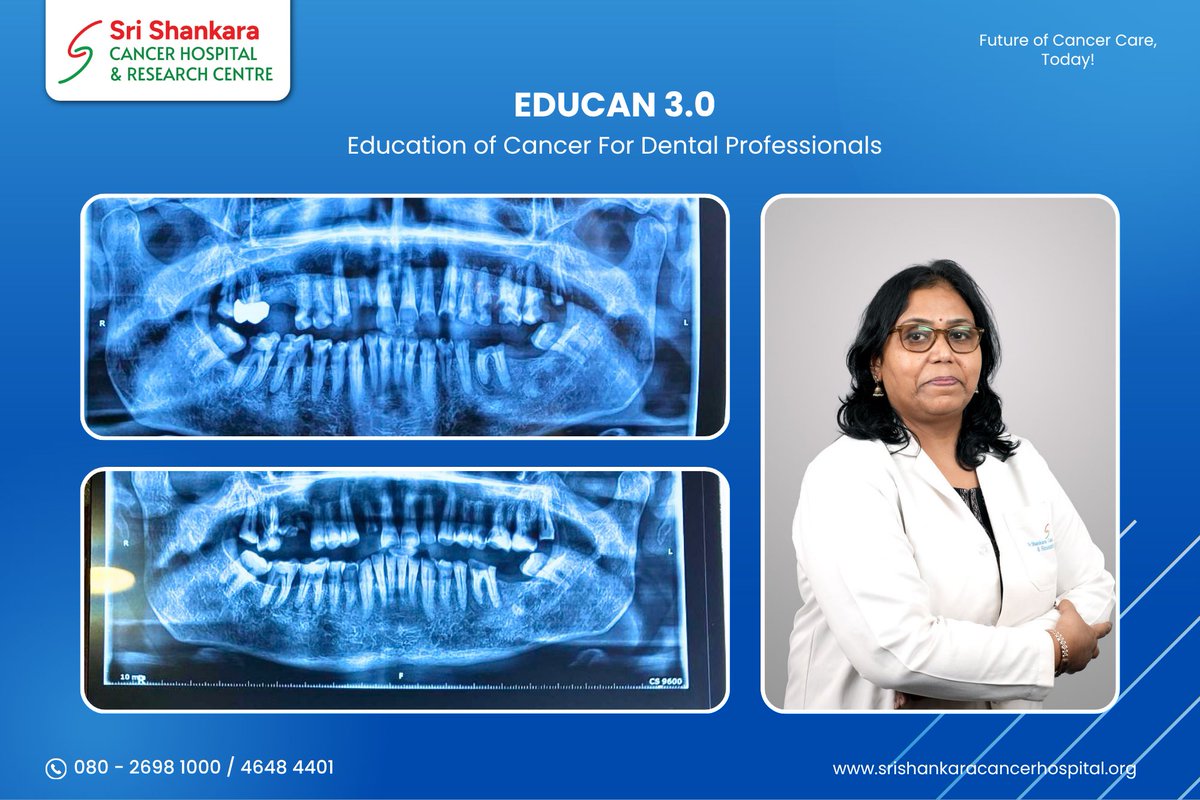 shankaracancer's tweet image. 🚨Oral cancer is one of India’s most common cancers — and dentists have the power to detect it early and save lives

Dr Sudha Sah was invited as a speaker at EDUCAN 3.0 

🦷Topic: Dental Oncology – An Emerging Speciality: From Prehabilitation to Rehabilitation

#EDUCAN30 #Dental