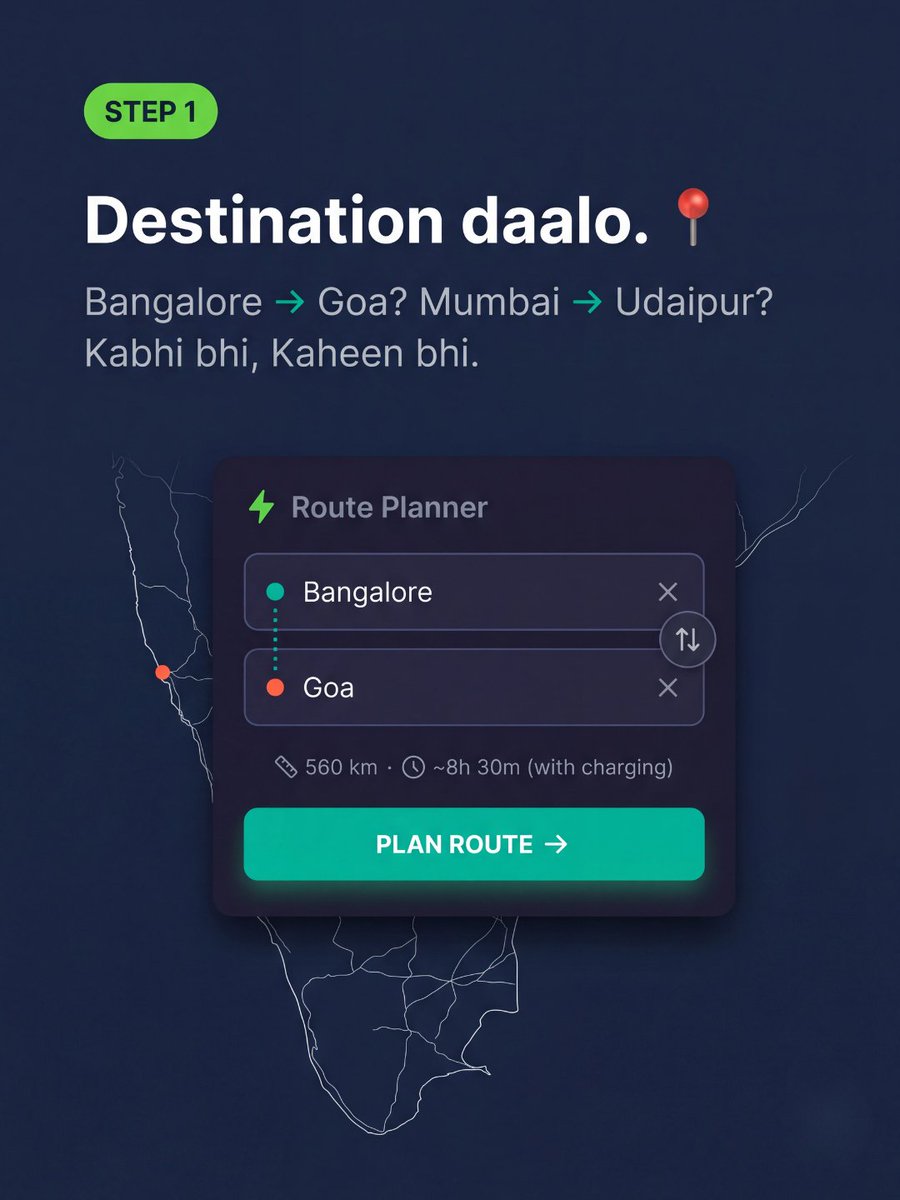 ChargeSetu's tweet image. Never guess your next charge ⚡
ChargeSetu’s smart Route Planner keeps every EV journey smooth, optimized, and stress-free.
Plan smart. Drive farther. 🚗🔋

Comment your EV model and city  we'll suggest a Chargesetu route.

#evlife #smartcharging #chargesetu  #routeplanner