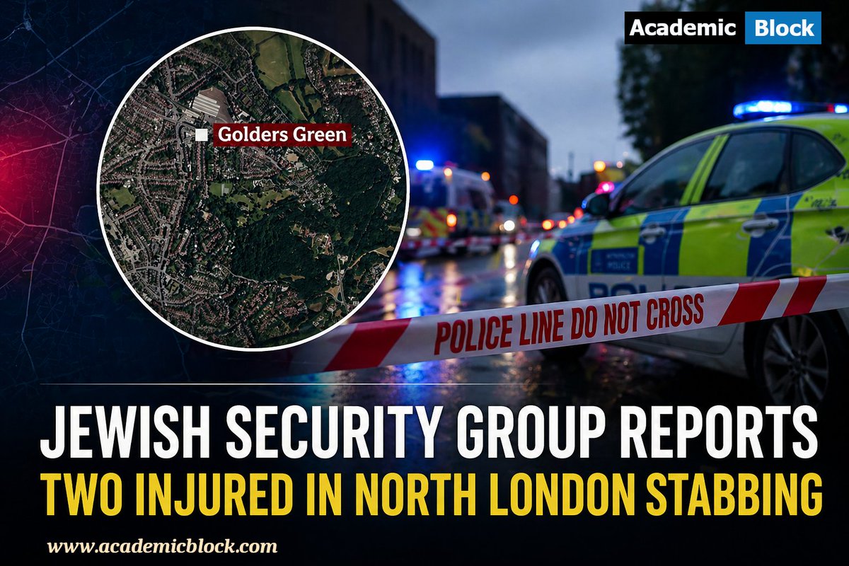 AcademicBlock_'s tweet image. 🚨 Breaking: Two people stabbed in North London; here’s what we know so far. 👇

A shocking incident has been reported in North London, where two individuals were stabbed, according to a Jewish security group. 

#NorthLondon #BreakingNews #PublicSafety #UKNews #academicblock
