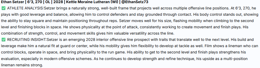 EthanSetz73's tweet photo. Thank you for the write up @sixstarfootball. 

@MitchMarotti @widecajm @CoachSakk @OrryHellenbrand @WallieKuchinski @CoachConlan51 @CoachLT39 @DavidWienke15
@CoachBolte @JoeBeschorner @CoachWiese @CoachHenning75 @CoachRyanOlson
@CoachEliGardner @JimGlogowski @CoachKochevar @coach_sterbick @CoachRogers57
@tommasella @CoachMetzler @CoachWelshMiami @coachricknelson @TrevorOlson62
@CoachLMeadows @CoachBlaz @CoachTimNDSU @CoachChewy80 @CoachTJohansen @CoachAWang @CoachDBO_GU @MarcosJWatkins @Jay_Clem_ @CoachBowen98 @MJ_NFLDraft @UNIFootball @JaredThompsonUW @tstepsis @Coach_Cass @CoadyKeller1 @pawlakjoe @LoganM_CFB @coachadair15