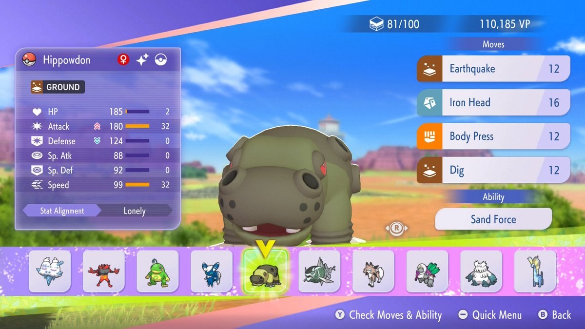 lacigol_'s tweet image. ちゃんぽん初の色違いが意味のわからない型のカバルドンだった🦛

#NintendoSwitch #ポケモンチャンピオンズ #ポケチャン