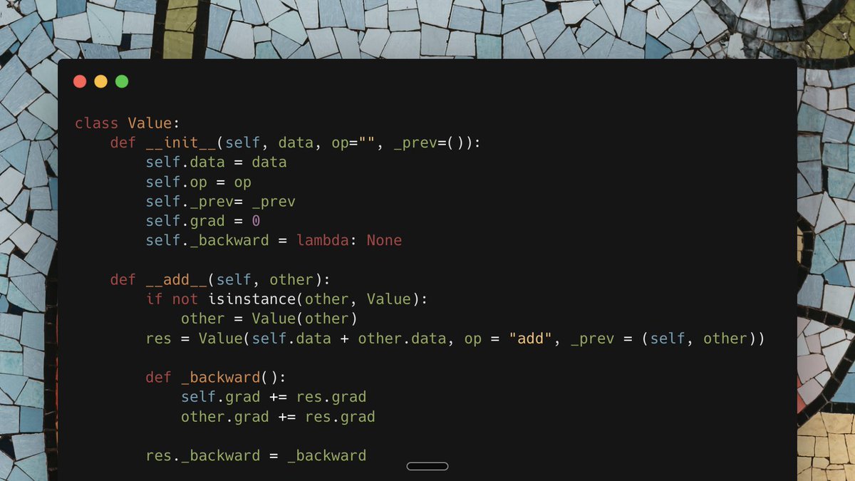mayursamr's tweet photo. just wrote the autograd engine line-by-line

feels like therapy, to write code line-by-line in the era of ai https://t.co/b3iRbN1xD8