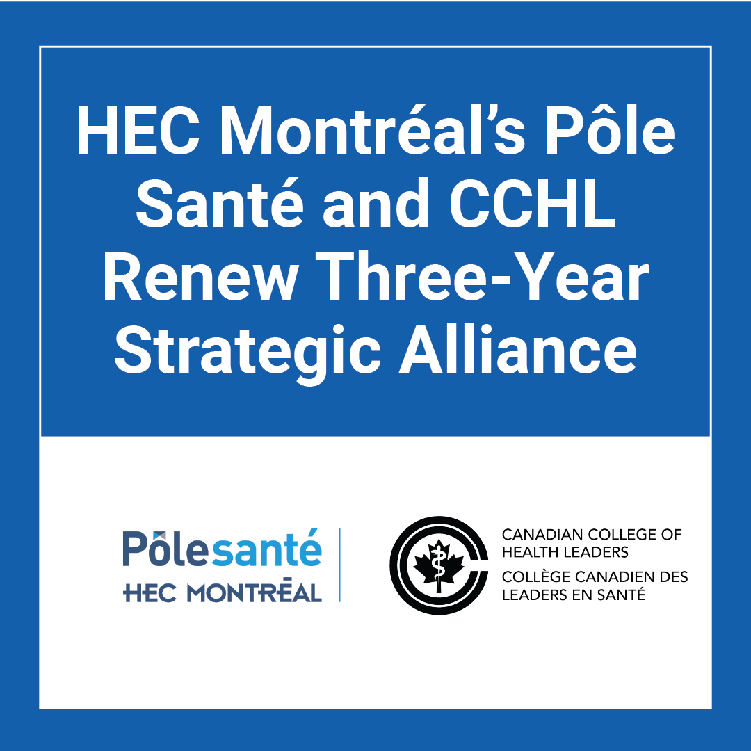CCHL_CCLS's tweet image. We’re proud to renew a three-year strategic alliance with HEC Montréal’s Pôle Santé to promote excellence in the health leadership field. Health leaders in Canada will now have access to a pathway to the CHE designation.

bit.ly/hec-montreals-… 

#CDNHealth #CCHLeaders