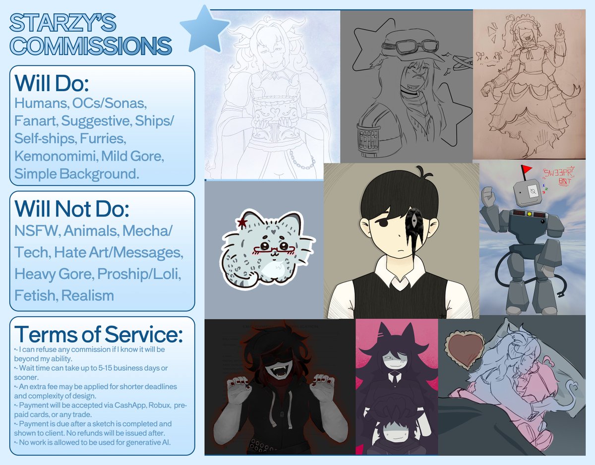 deluxestarzy's tweet photo. my commissions are open! please check out the sheet and DM me for any inquiries ^_^
#artmoots #artcomms #commisionsheet #commissionsopen https://t.co/y0JP9Z6y3V