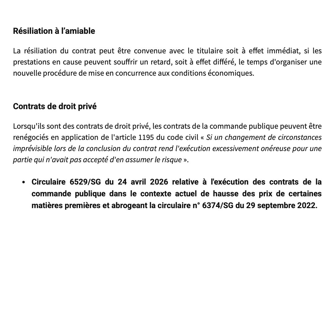 achatpublicinfo's tweet image. 📰 A lire ou à relire #CommandePublique : Hausse des #Prix et exécution des marchés... une nouvelle circulaire ! #MarchésPublics #Imprévision #Révision achatpublic.info/actualites/bre…