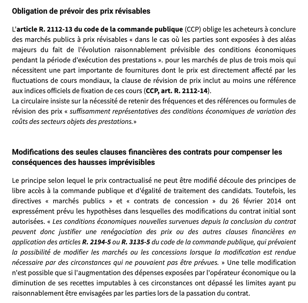 achatpublicinfo's tweet image. 📰 A lire ou à relire #CommandePublique : Hausse des #Prix et exécution des marchés... une nouvelle circulaire ! #MarchésPublics #Imprévision #Révision achatpublic.info/actualites/bre…