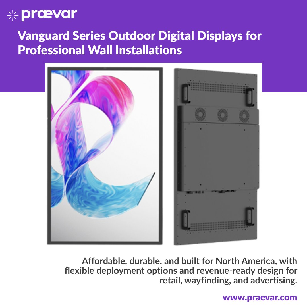 PraevarDisplays's tweet image. Affordable, durable, and built for North America, with flexible deployment options and revenue-ready design for retail, wayfinding, and advertising. ow.ly/MCyw50YQ0tq

#Praevar #DigitalSignage #DigitalAdvertising #SmartSignage #RetailTech #AdvertisingTech