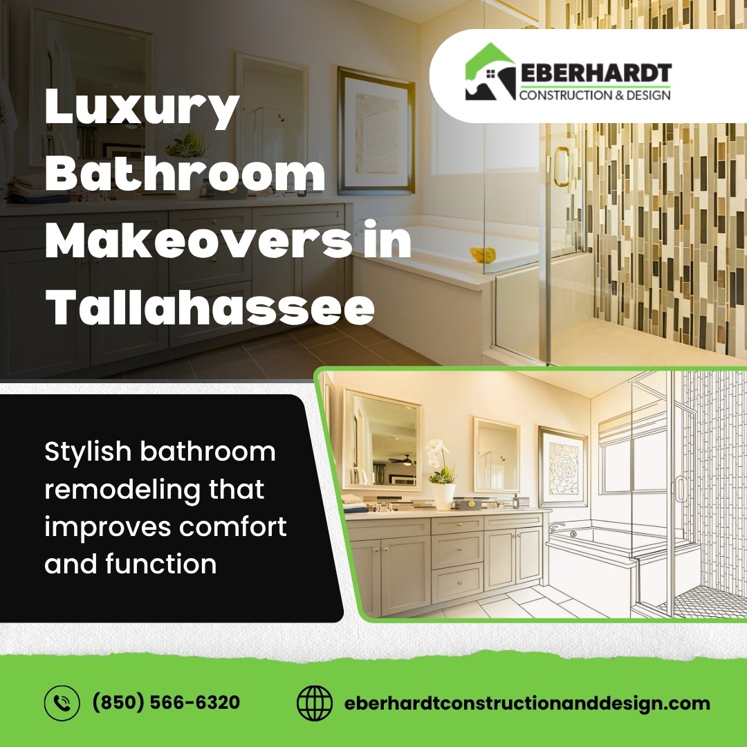 DesignEberhardt's tweet image. Upgrade your bathroom with Eberhardt Construction &amp;amp; Design in Tallahassee. Custom designs, quality craftsmanship, and modern finishes tailored to your style.
#Tallahassee #BathroomRemodel #HomeImprovement #InteriorDesign #EberhardtDesign #Renovation