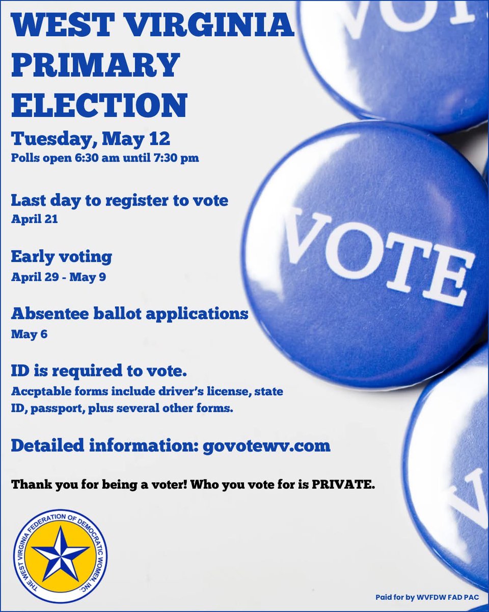 WV Federation of Democratic Women tweet media