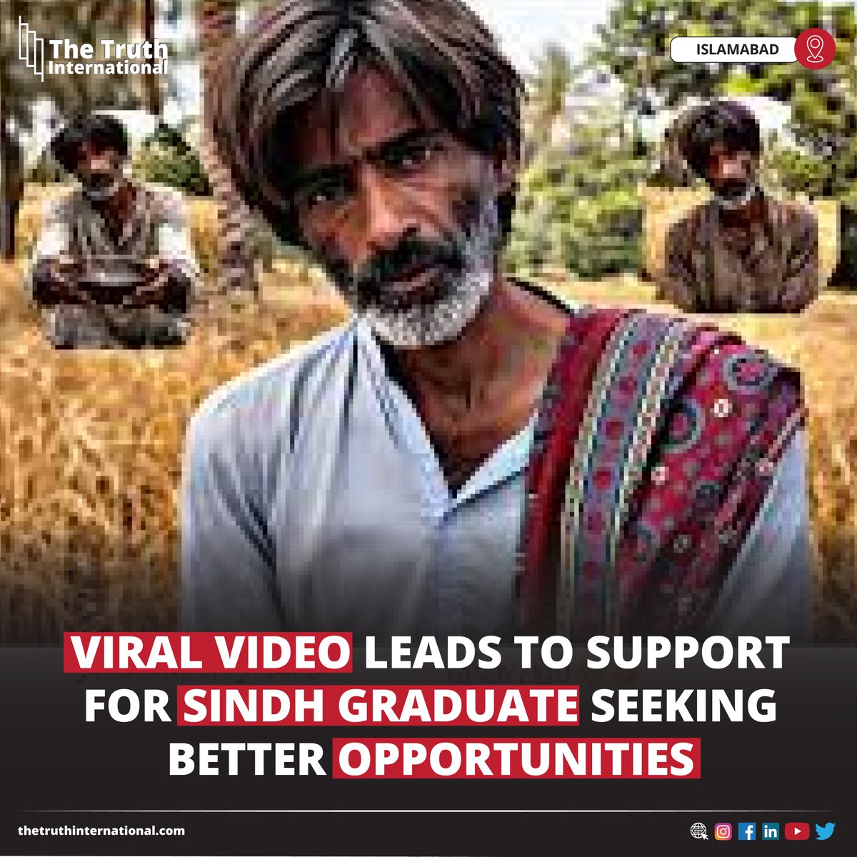 ttimagazine's tweet image. Viral video leads to support for Sindh graduate seeking better opportunities

FOR FURTHER DETAILS: thetruthinternational.com/viral-video-le…

#Viralvideo #leads #support #Sindh #graduate #better #opportunities #Islamabad #TTI