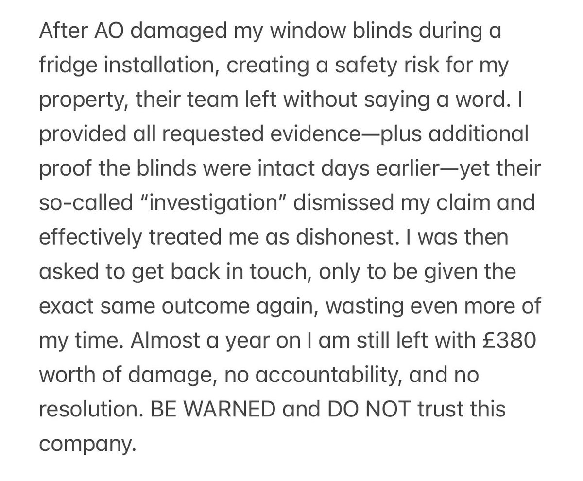 MediaMindMgmt's tweet image. ⚠️WARNING ABOUT @ao ⚠️

@London_T_S @BBCWatchdog #ao #customerservice #warning