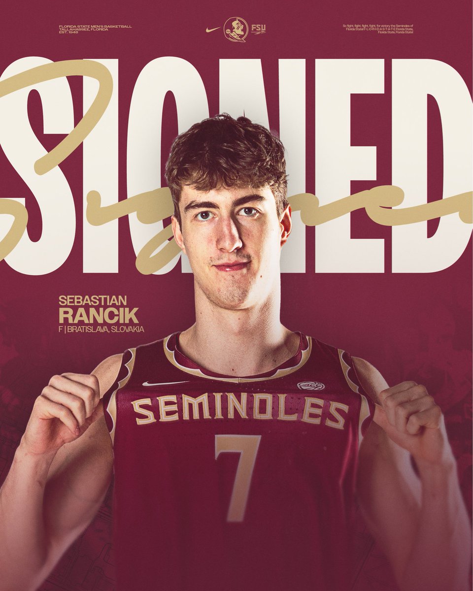 FSUHoops's tweet image. A program changer on both ends of the court is headed to Tallahassee!

Welcome to the #NoleFamily, @RancikSebastian!

🔗: noles.co/RancikSigns

#Connected