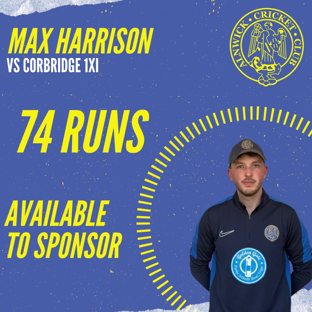 AlnwickCC's tweet image. 1XI Stars of the Week ⭐️🏏

With the 1s getting their first win of the season away at Corbridge we have plenty of performances to shout about!

#ACC #UTW 🔵🟡🏏