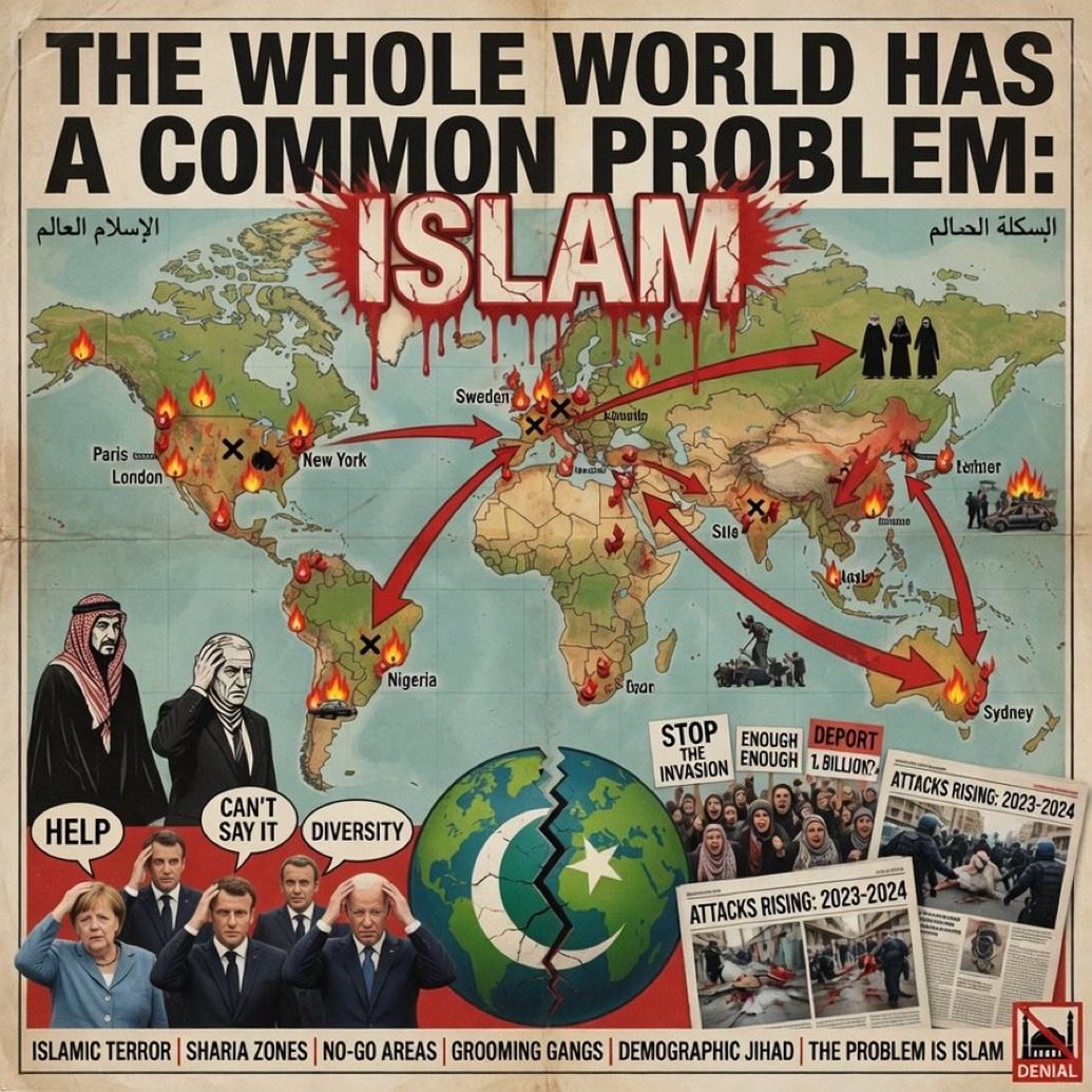 _SayNoToIslam_'s tweet photo. ISLAM IS THE WORLD’S ONLY PROBLEM!

People who don't have peace within themselves are nothing but demon-possessed bloody miserable souls.

Who is this “bloody” Allah? https://t.co/Iy0ageXM7q