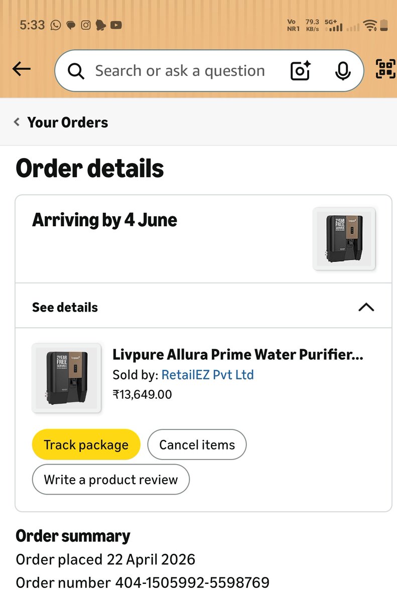 pavan121989's tweet photo. @amazonIN there is no update on this product....? Til date there is no shipping  from amazon https://t.co/ttqtduqNkl