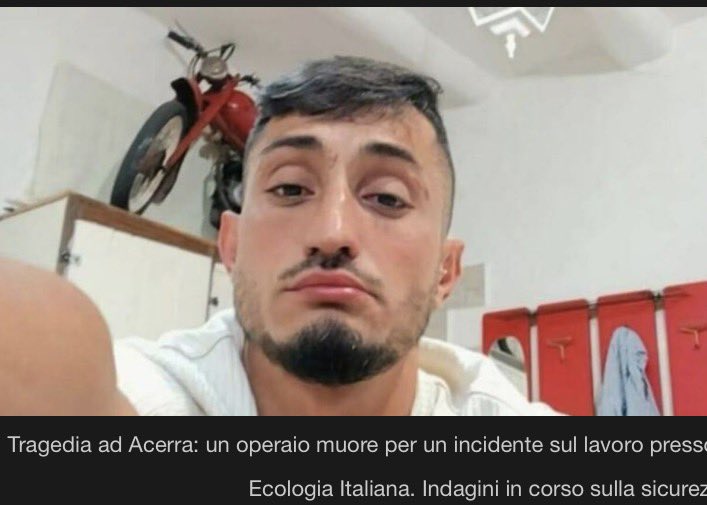 pleporace's tweet photo. Piango Pasquale Perna 37 anni che ha perso la vita nello stabilimento di Ecologia Italiana nel giorno dedicato alla sicurezza sul lavoro. L’uomo è stato travolto da un muletto montacarichi in movimento.

Terza vittima sul lavoro ad Acerra in cinque mesi. https://t.co/ZuxzHT9ff1