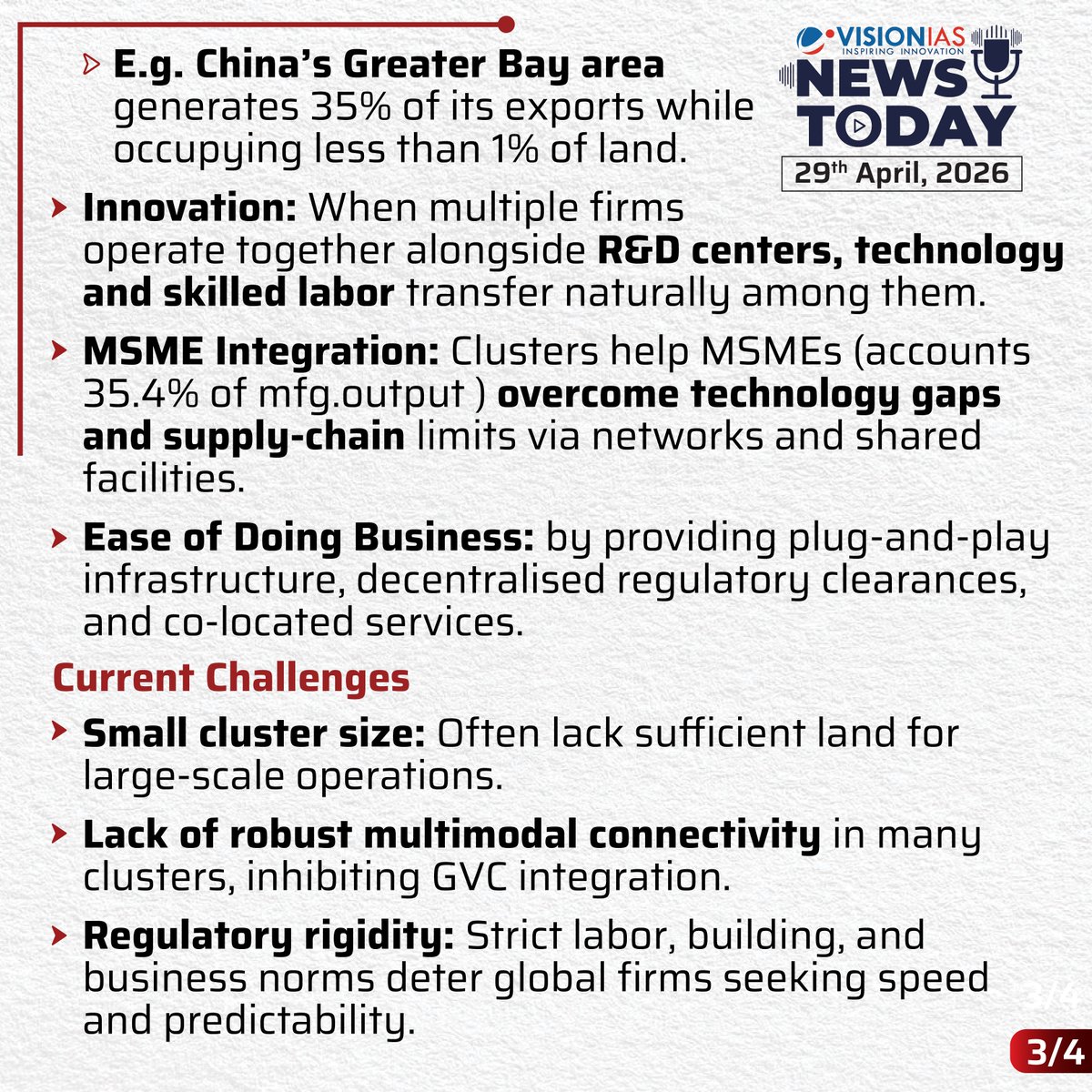 Vision_IAS's tweet image. News Today | 29th April, 2026

Integrated Manufacturing Hubs

#visionias #newstoday #dailycurrentaffairs #currentaffairs

Read Complete News At: visionias.in/current-affair…

Watch the News Bulletin at: youtube.com/playlist?list=…