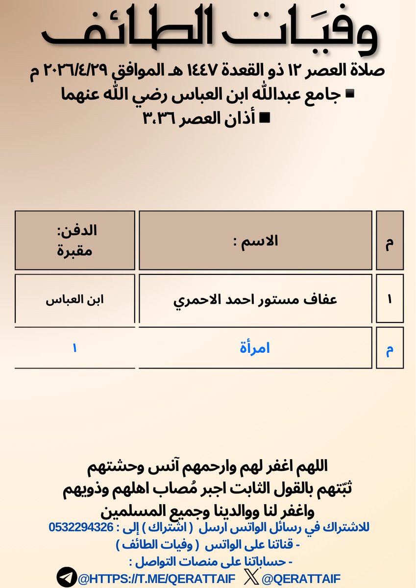 وفيَات الطائف tweet media