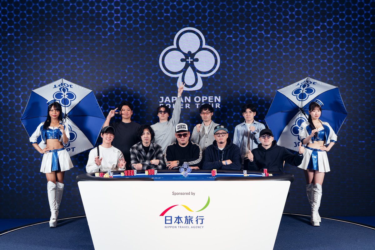 japanopenpoker's tweet photo. 【#70 NLH Superstack】

ついにFTになりました！
見事勝ち残ったプレイヤーの皆様です。(敬称略)

1. ごう
2. Yuto
3. ibu
4. HIRO
5. 蘭丸 (@sieh_c)
6. キズナ
7. くま
8. TESTU
9. ゆうき

#JOPT https://t.co/v0Y2aqy84U