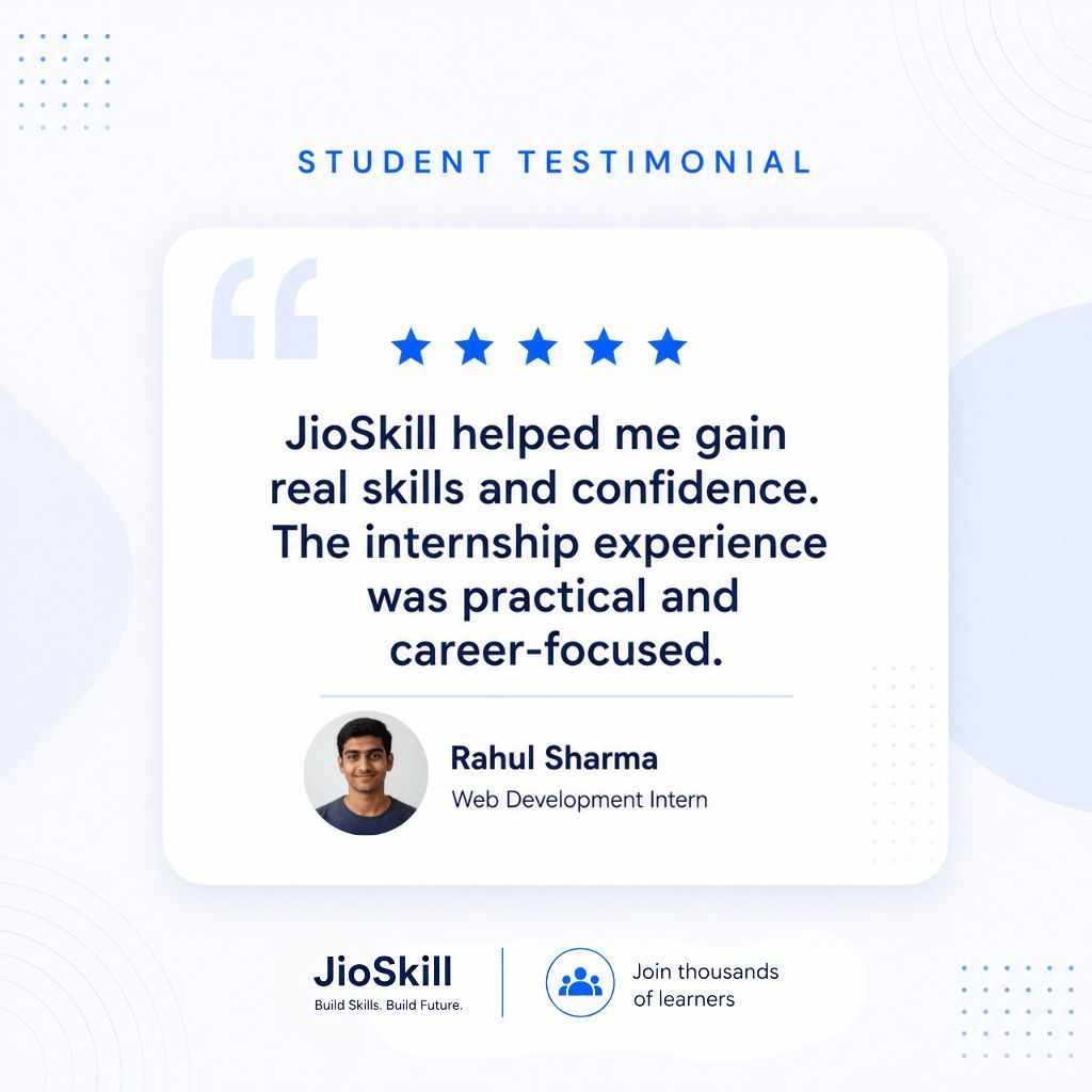 JioSkill's tweet image. We don’t just teach.
We prepare you for the real world. 🚀

Hands-on internships.
Real skills.
Job-ready talent.

#jioskill #skilldevelopment #internship #learnbydoing #careergrowth